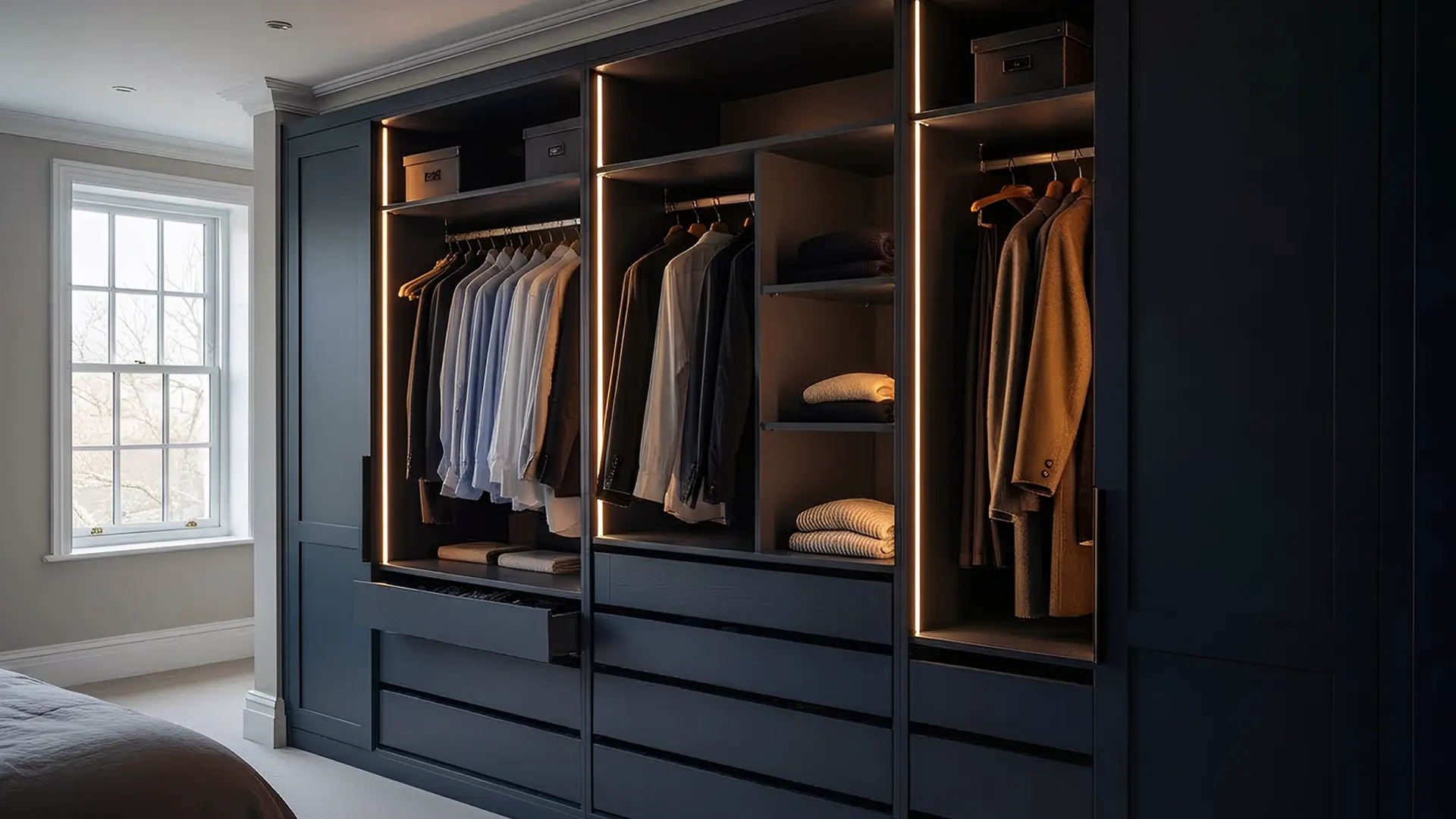 Interior of wardrobe on show